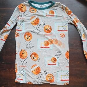 Birdie Bean Bamboo Viscose Pajama Top - Basketball Print - 8Y